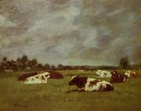 Boudin, Eugene - Cows in a Meadow, Morning Effect